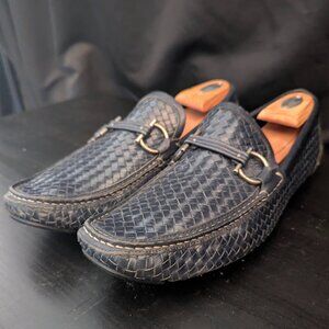 SALVATORE FERRAGAMO - Blue Woven Loafer - 11 D US